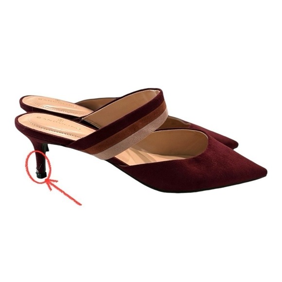 Bandolino Women's Red Marelli Pointed Toe Kitten Heel‎ Mule Size 9.5 - Picture 2 of 9